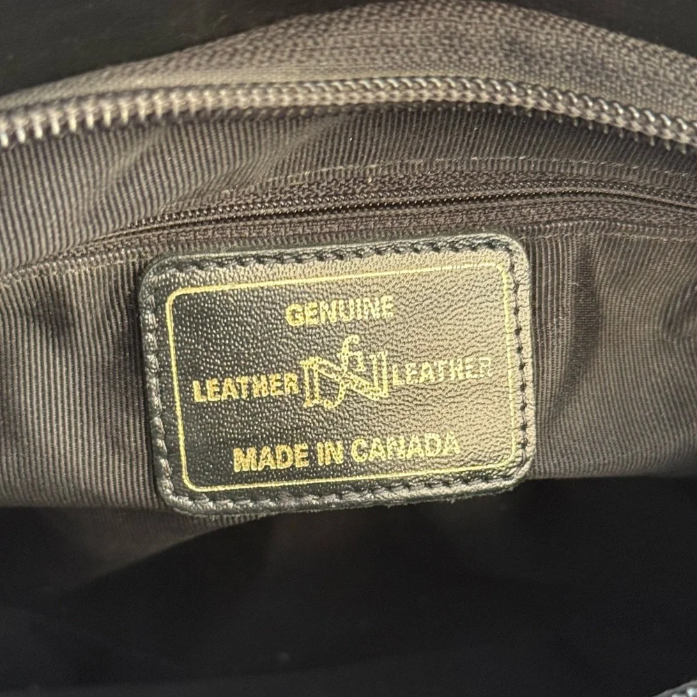 Vintage Black Epi Leather Structured Top Handle Bag Made in Canada Minimalist - Picture 5 of 17